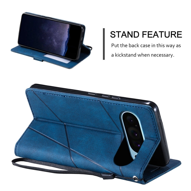 For Google Pixel 9 Pro Skin Feel Splicing Leather Phone Case(Blue) - Google Cases by PMC TechLife | Online Shopping South Africa | PMC TechLife | Buy Now Pay Later Mobicred