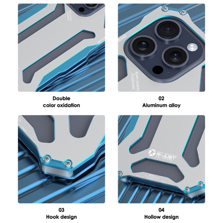 For iPhone 15 Plus R-JUST RJ17 Shockproof Armor Metal Phone Case(Black) - iPhone 15 Plus Cases by R-JUST | Online Shopping South Africa | PMC TechLife