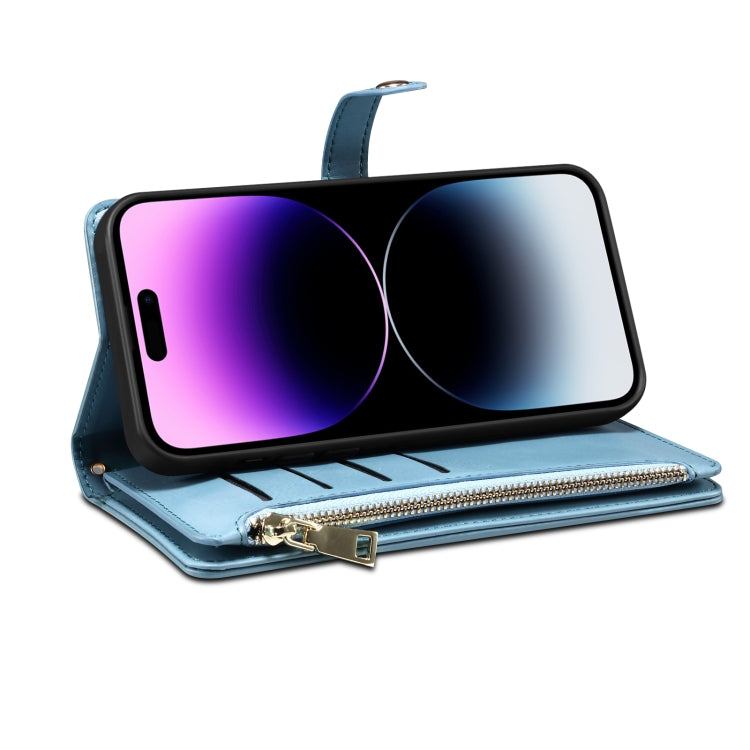 For Motorola Edge 50 Fusion ESEBLE Star Series Lanyard Zipper Wallet RFID Leather Case(Blue) - Motorola Cases by ESEBLE | Online Shopping South Africa | PMC TechLife | Buy Now Pay Later Mobicred