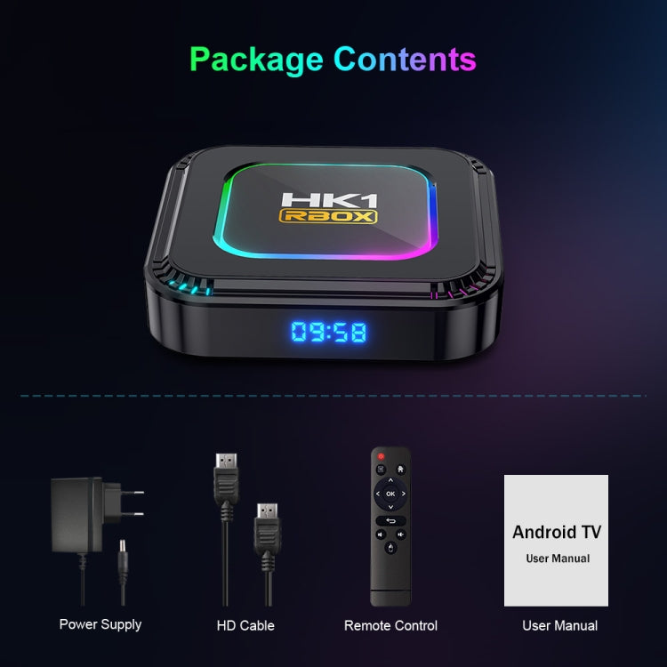 HK1 RBOX K8 8K Android 13.0 Smart TV Box with Remote Control, 4GB+32GB, RK3528 Quad-Core(UK Plug) - Others by PMC TechLife | Online Shopping South Africa | PMC TechLife | Buy Now Pay Later Mobicred