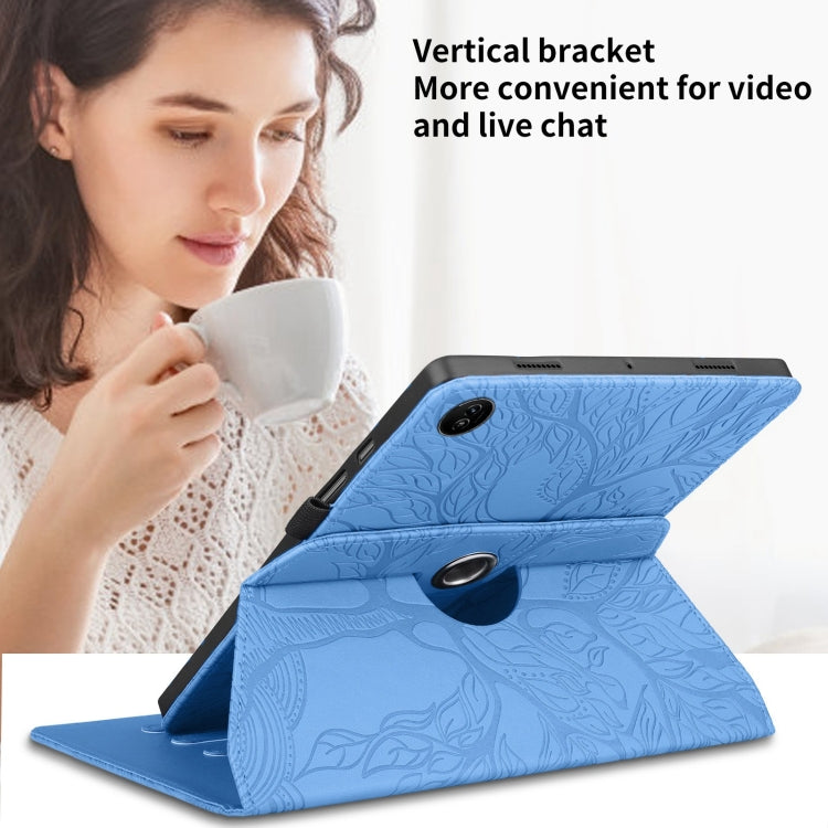 For Realme Pad 2 Tree Life Embossed Rotation Leather Tablet Case(Blue) - Realme by PMC TechLife | Online Shopping South Africa | PMC TechLife | Buy Now Pay Later Mobicred
