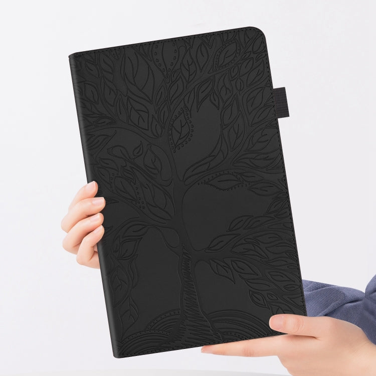 For Honor Pad X8a Tree Life Series Embossed Leather Tablet Case(Black) - Honor by PMC TechLife | Online Shopping South Africa | PMC TechLife | Buy Now Pay Later Mobicred