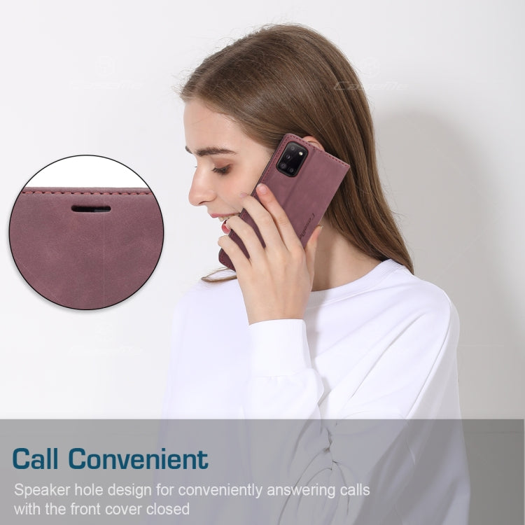 For Samsung Galaxy A31 CaseMe-013 Multifunctional Retro Frosted Horizontal Flip Leather Case with Card Slot & Holder & Wallet(Wine Red) - free shipping - PMC Jewellery - Order now!