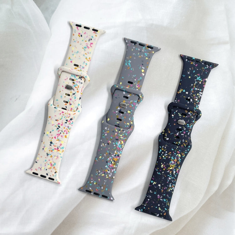 For Apple Watch Serie 4 40mm Floral Silicone Watch Band(Starlight) - Watch Bands by PMC TechLife | Online Shopping South Africa | PMC TechLife