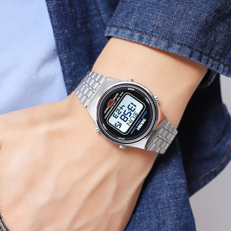 SKMEI 1882 Multifunctional Men 30M Waterproof Luminous Stainless Steel Digital Wrist Watch(Black White) - free shipping - PMC TechLife - Order now!