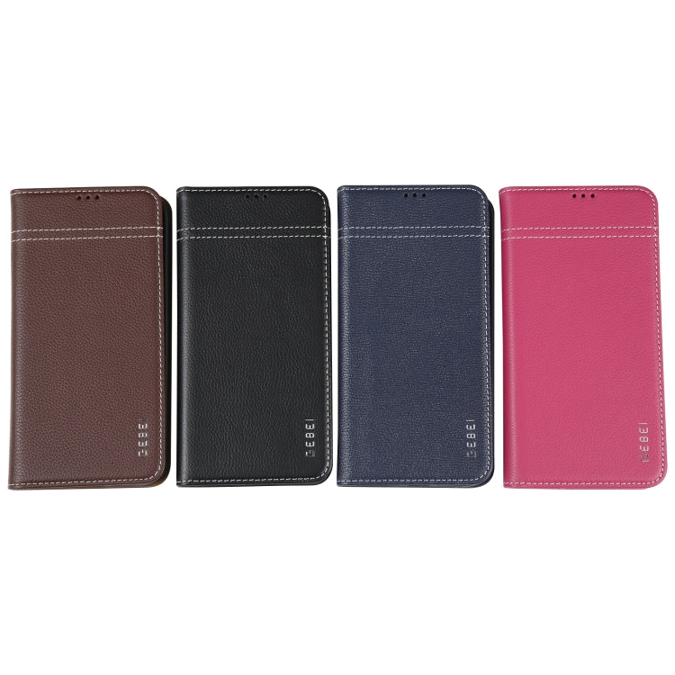 For iPhone 16e GEBEI Top-grain Horizontal Flip Leather Phone Case(Black) - free shipping - PMc TechLife - Order now!