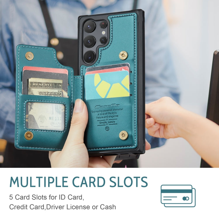 For Samsung Galaxy S23 Ultra 5G CaseMe C22 Card Slots Holder RFID Anti-theft Phone Case(Blue Green) - free shipping - PMC Jewellery - Order now!