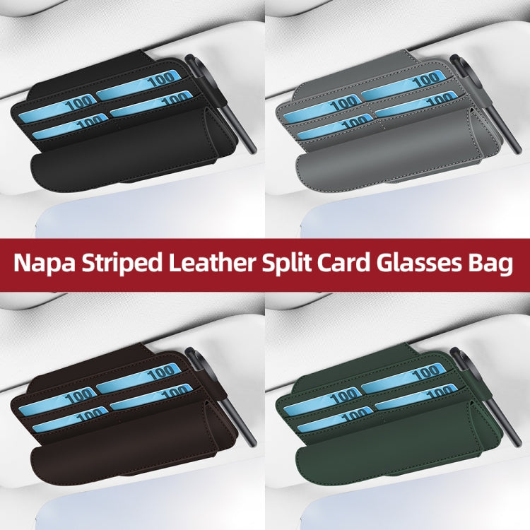 3073 Napa Texture Leather Car Removable Glasses Storage Bag(Black) - free shipping - PMC TechLife - Order now!