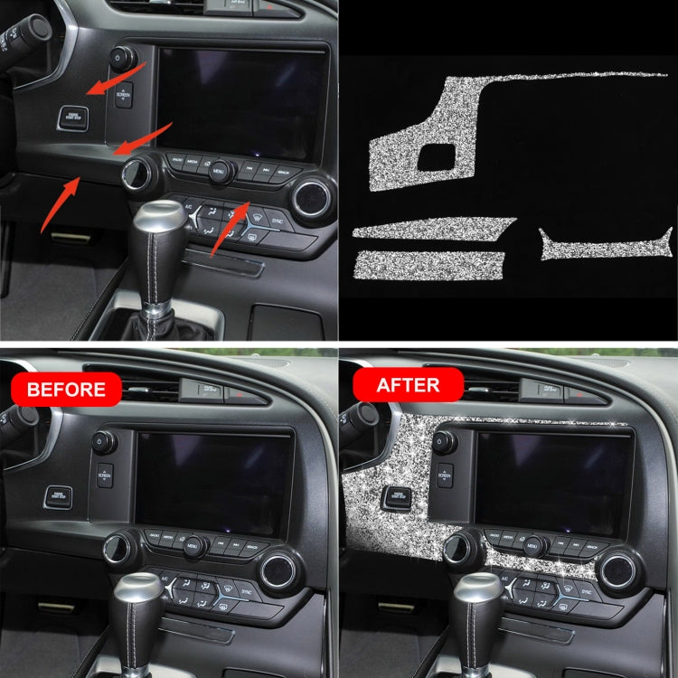 For Chevrolet Corvette C7 2014-2019 4 in 1 Car Central Control Panel Diamond Decorative Sticker, Left Drive - Car Interior Mouldings by PMC TechLife | Online Shopping South Africa | PMC TechLife | Buy Now Pay Later Mobicred