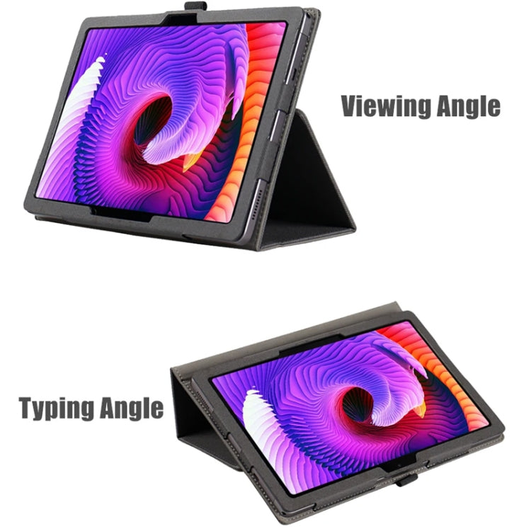 For TCL NxtPaper 11 Skin Texture Leather Tablet Case with Handrest Strap & Pen Slot(Black) - Others by PMC TechLife | Online Shopping South Africa | PMC TechLife | Buy Now Pay Later Mobicred