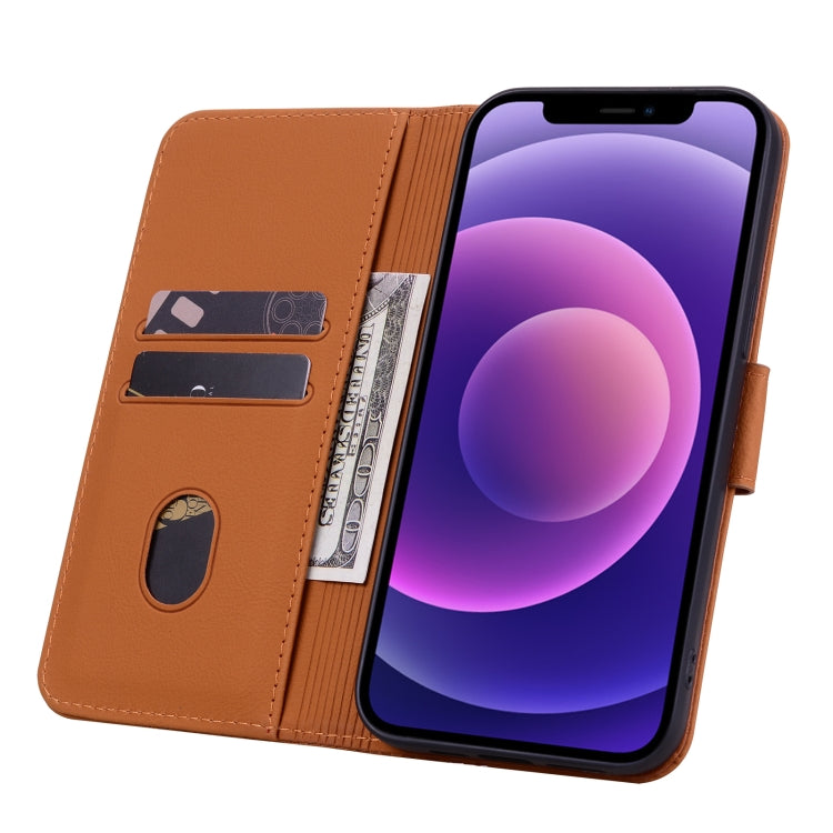 For iPhone 16 Business Diamond Buckle Leather Phone Case with Lanyard(Brown) - iPhone 16 Cases by PMC TechLife | Online Shopping South Africa | PMC TechLife | Buy Now Pay Later Mobicred