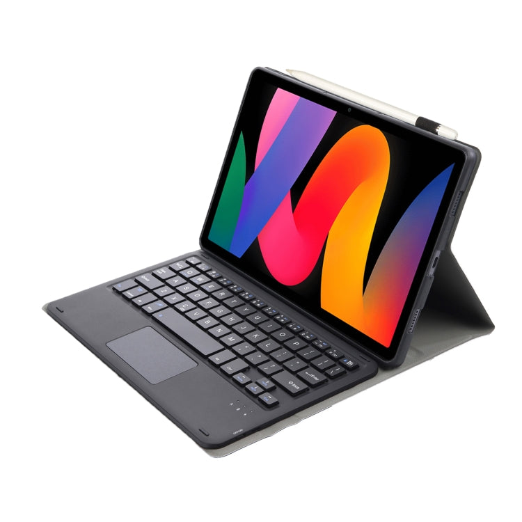 For Xiaomi Redmi Pad SE 11 inch A0N9-A Lambskin Texture Ultra-thin Detachable Bluetooth Keyboard Leather Case with Touchpad(Black) - Xiaomi Keyboard by PMC TechLife | Online Shopping South Africa | PMC TechLife | Buy Now Pay Later Mobicred