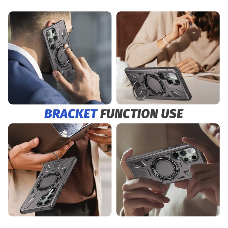 For Samsung Galaxy S23 5G MagSafe Magnetic Shockproof Phone Case with Ring Holder(Dark Grey) - Galaxy S23 5G Cases by PMC TechLife | Online Shopping South Africa | PMC TechLife