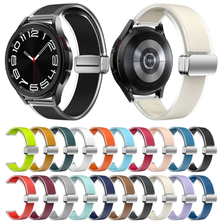 For Samsung Galaxy Watch6 / 5 / 4 Translucent Magnetic Silver Buckle Silicone Watch Band(White) - free shipping - PMc TechLife - Order now!