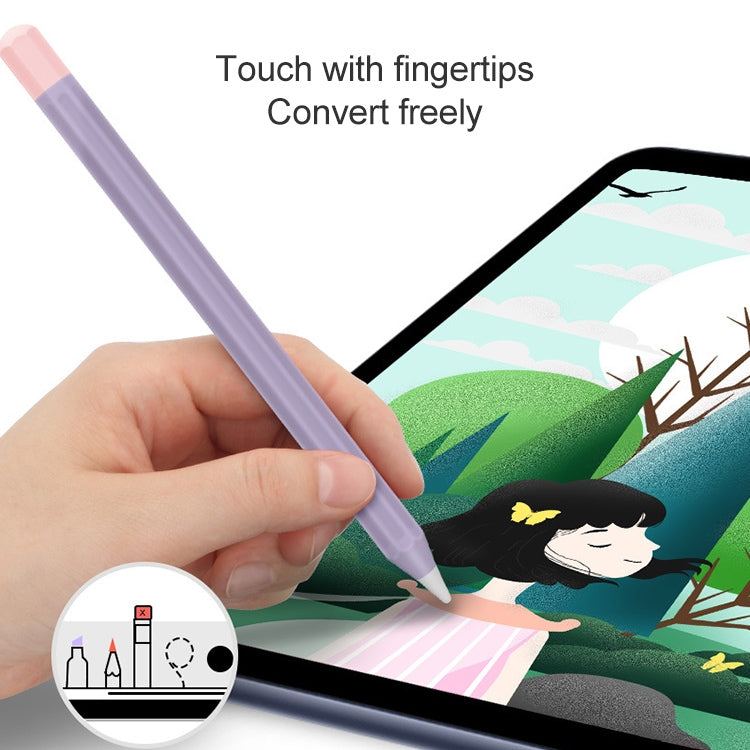 For Apple Pencil 1 Stylus Touch Pen Split Contrast Color Silicone Protective Case(Retro Orange Red) - free shipping - PMc TechLife - Order now!