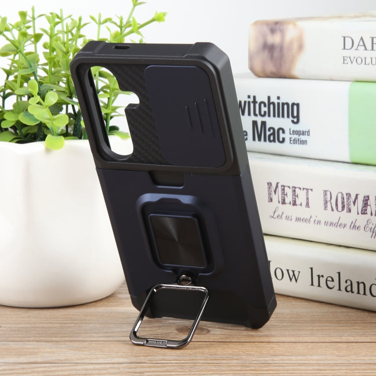 For Samsung Galaxy S24 5G Camera Shield Card Slot PC+TPU Phone Case(Blue) - free shipping - PMC TechLife - Order now!