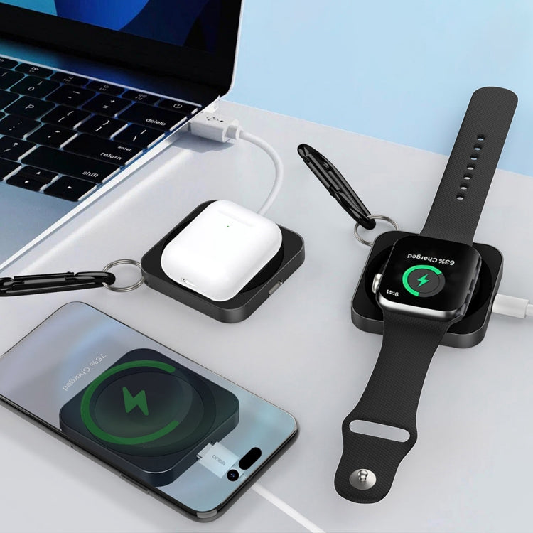 For iPhone / AirPods / iWatch Series 3 in 1 Portable Wireless Charger(Black) - free shipping - PMC Jewellery - Order now!
