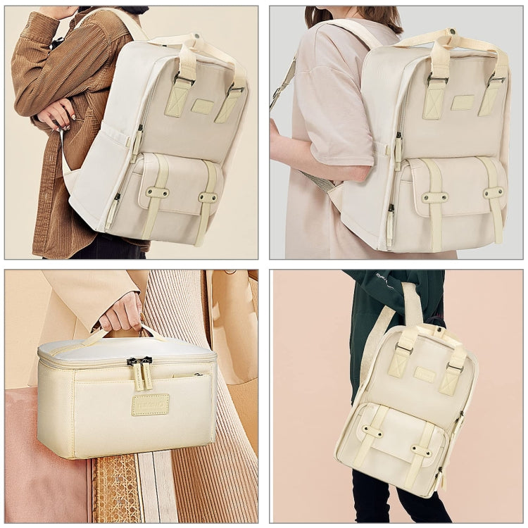Cwatcun D78 Camera Laptop Backpack Bag With Detachable Insert Camera Case(Creamy White) - free shipping - PMC TechLife - Order now!