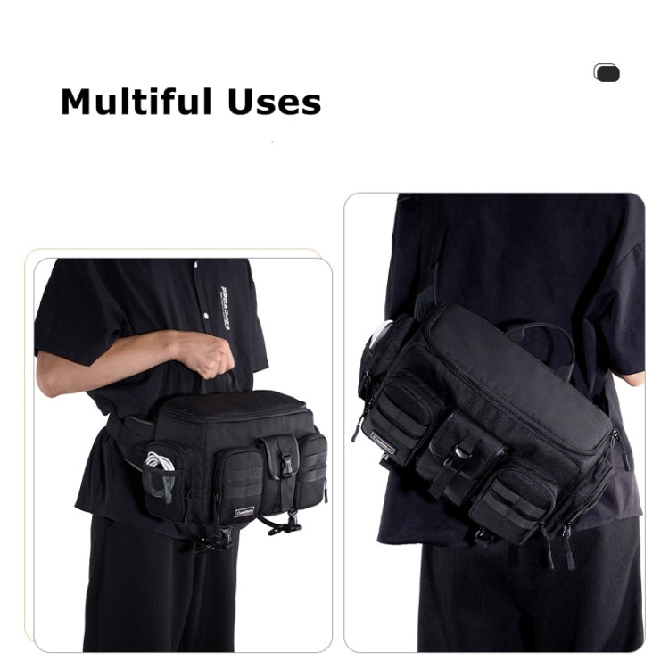 Cwatcun D96 Waist Camera Bag Sling Shoulder Camera Bag, Size:29.5 x 17.5 x 18cm(Black) - free shipping - PMC TechLife - Order now!