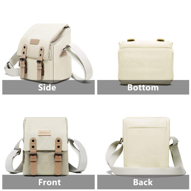 Cwatcun N1 Retro Multifunctional Canvas Waterproof Digital Camera Photography Bag, Size:18 x 12.5 x 21cm Beige - free shipping - PMC TechLife - Order now!
