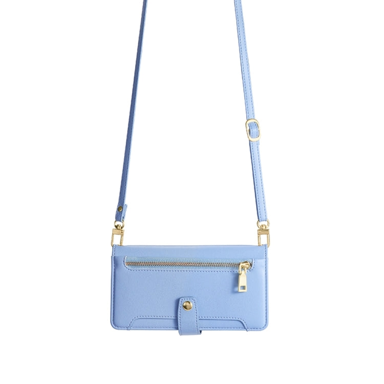 For Motorola Moto G54 5G EU Edition Lite Sheep Texture Cross-body Zipper Wallet Leather Phone Case(Blue) - Motorola Cases by PMC TechLife | Online Shopping South Africa | PMC TechLife | Buy Now Pay Later Mobicred