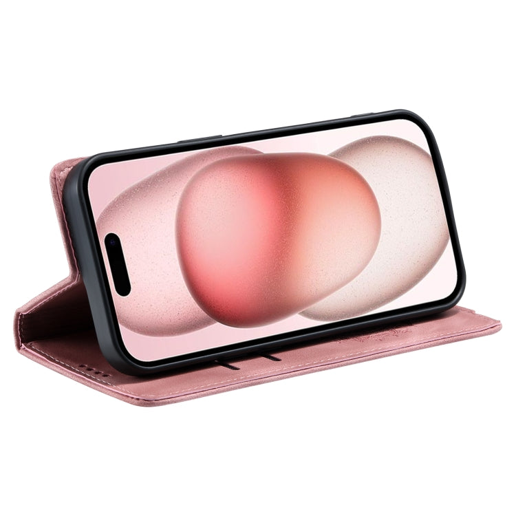 For iPhone 16 Pro Totem Embossed Magnetic Leather Phone Case(Rose Gold) - iPhone 16 Pro Cases by PMC TechLife | Online Shopping South Africa | PMC TechLife | Buy Now Pay Later Mobicred