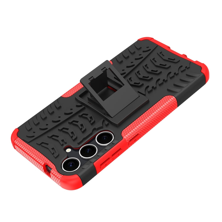 For Samsung Galaxy S24+ Tire Texture TPU + PC Phone Case with Holder(Red) - Galaxy S24+ 5G Cases by PMC TechLife | Online Shopping South Africa | PMC TechLife
