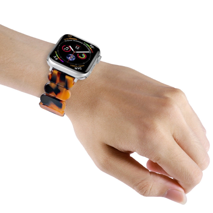 For Apple Watch Series 4 44mm Stretch Rope Resin Watch Band(Dark Brown White) - Watch Bands by PMC TechLife | Online Shopping South Africa | PMC TechLife