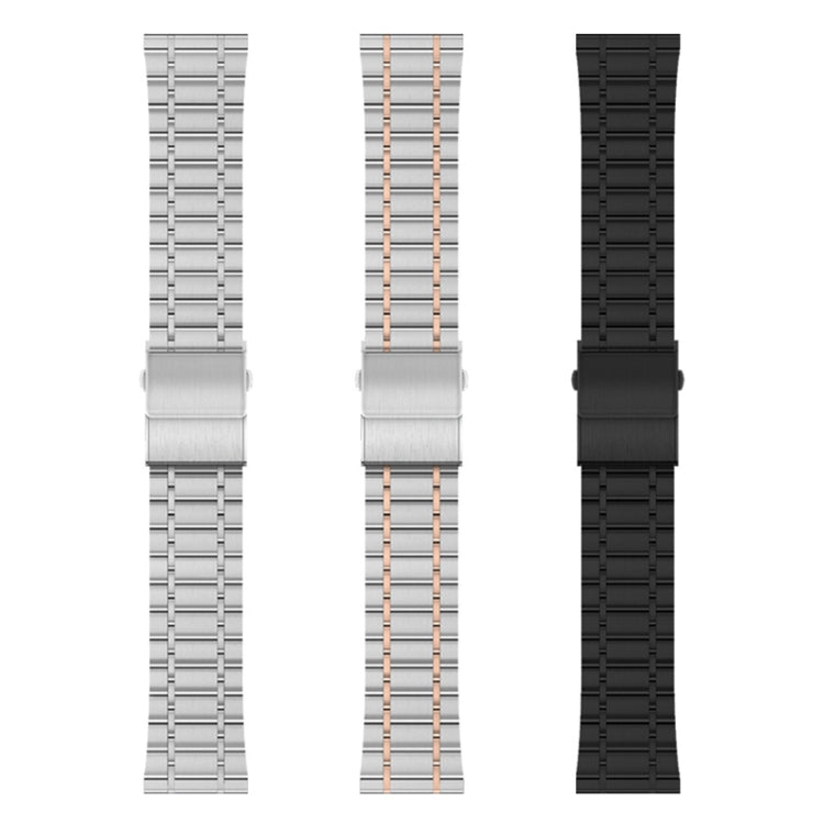 22mm Universal Dual Press Buckle Five-bead Stainless Steel Watch Band(Silver Rose Gold) - free shipping - PMC TechLife - Order now!