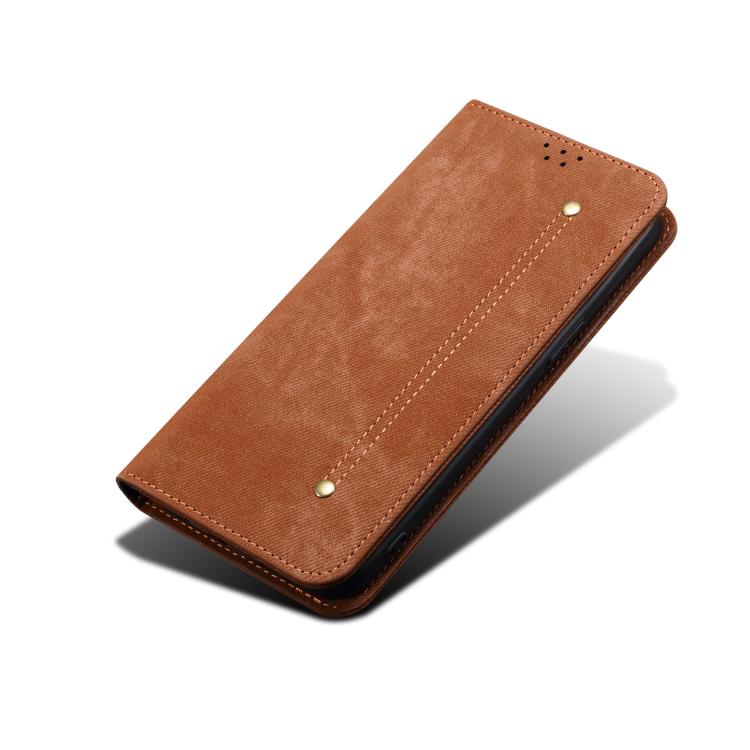 For Motorola Moto G15 Denim Texture Flip Leather Phone Case(Brown) - free shipping - PMC TechLife - Order now!