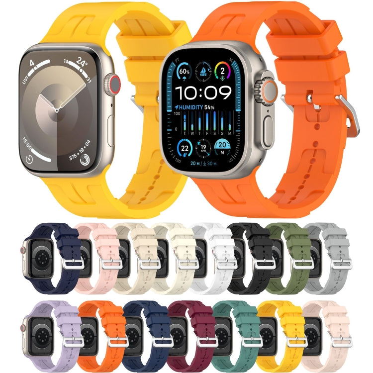 For Apple Watch 38mm H Texture Silicone Ladder Buckle Watch Band(Black) - Watch Bands by PMC TechLife | Online Shopping South Africa | PMC TechLife