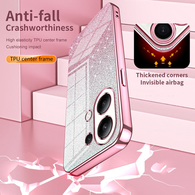 For Xiaomi Redmi 10X 5G Gradient Glitter Powder Electroplated Phone Case(Transparent) - Xiaomi Cases by PMC TechLife | Online Shopping South Africa | PMC TechLife | Buy Now Pay Later Mobicred