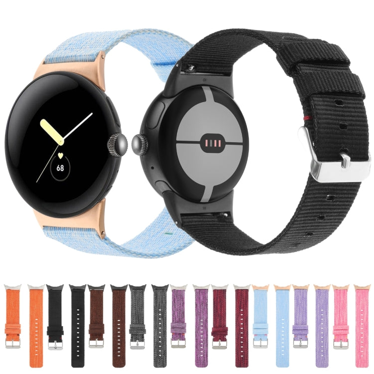 For Google Pixel Watch 2 / Pixel Watch Nylon Canvas Watch Band(Black) - free shipping - PMc TechLife - Order now!