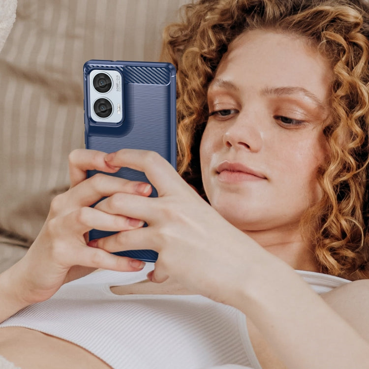 For Motorola Moto G85 Carbon Fiber Brushed Texture TPU Phone Case(Blue) - free shipping - PMC TechLife - Order now!