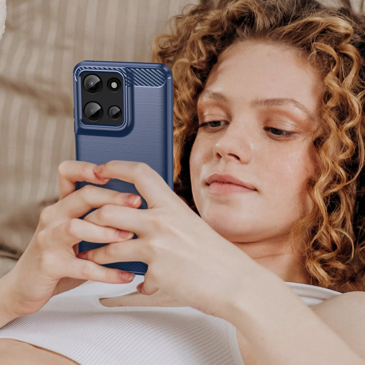 For Motorola Moto G Play 2025 Carbon Fiber Brushed Texture TPU Phone Case(Blue) - free shipping - PMC TechLife - Order now!