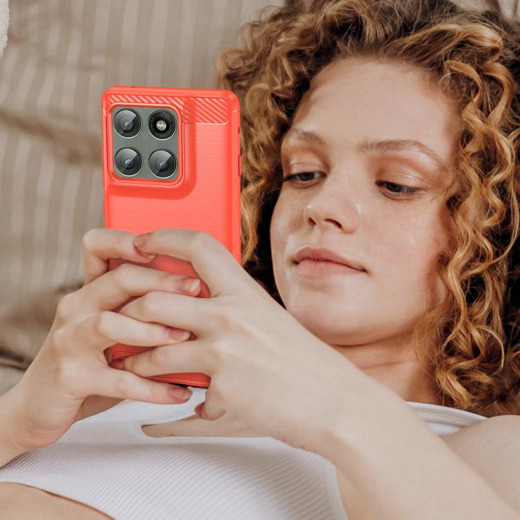 For Motorola Edge 60 Pro Carbon Fiber Brushed Texture TPU Phone Case(Red) - free shipping - PMC TechLife - Order now!