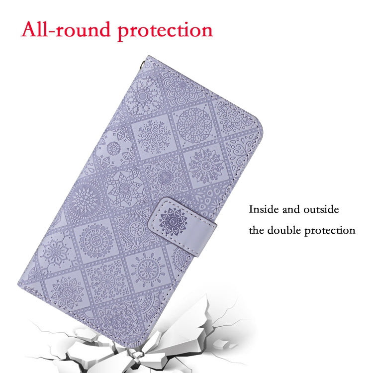 For Google Pixel 9 / 9 Pro Ethnic Style Embossed Pattern Leather Phone Case(Purple) - Google Cases by PMC TechLife | Online Shopping South Africa | PMC TechLife | Buy Now Pay Later Mobicred