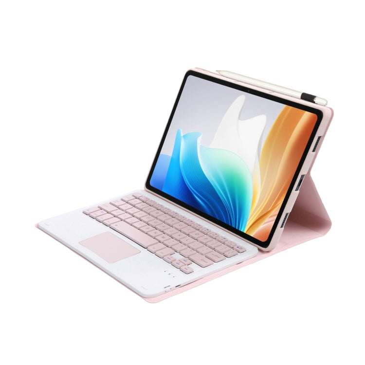 For OnePlus Pad Go / OPPO Pad Air2 / Neo OP14-A TPU Ultra-thin Detachable Bluetooth Keyboard Leather Case with Touchpad(Pink) - Others Keyboard by PMC TechLife | Online Shopping South Africa | PMC TechLife | Buy Now Pay Later Mobicred