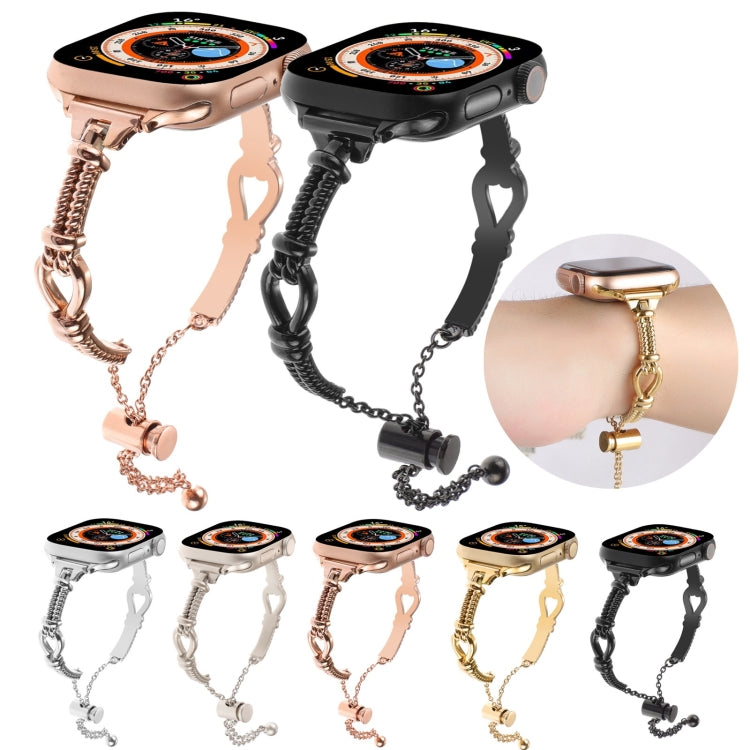 For Apple Watch Series 7 41mm Twist Metal Bracelet Chain Watch Band(Rose Gold) - Watch Bands by PMC TechLife | Online Shopping South Africa | PMC TechLife