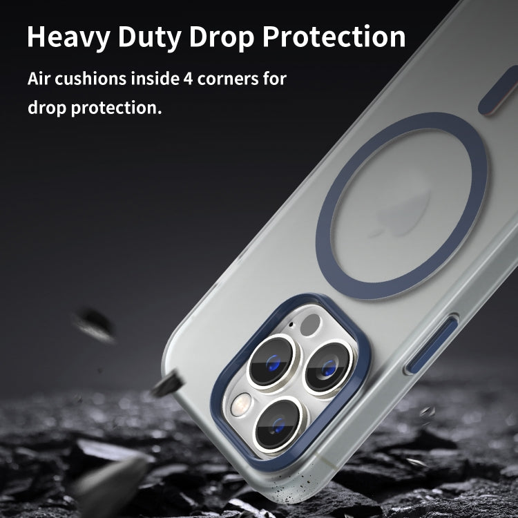 For iPhone 15 Pro MagSafe Frosted Translucent TPU + PC Full Coverage Phone Case(Dark Blue) - iPhone 15 Pro Cases by PMC TechLife | Online Shopping South Africa | PMC TechLife | Buy Now Pay Later Mobicred