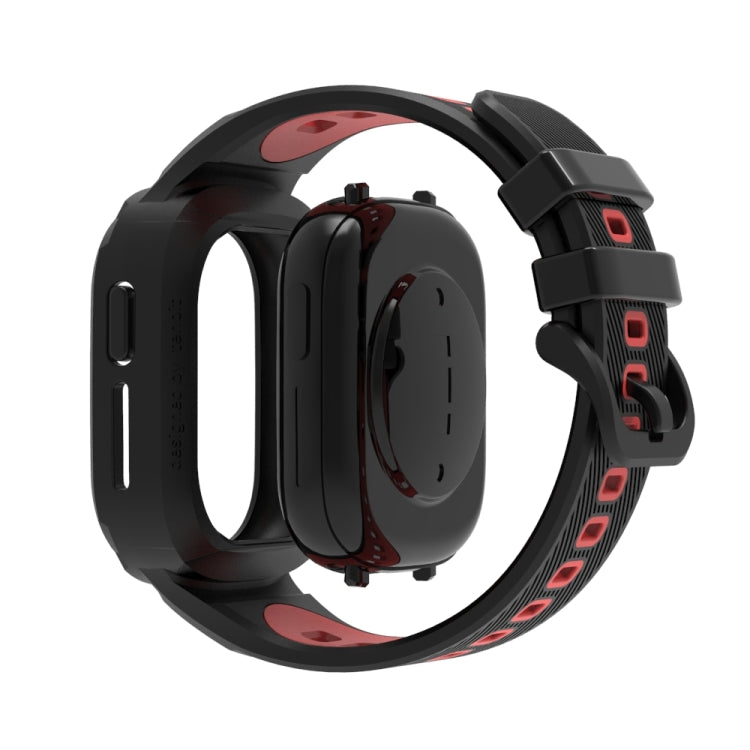 For Honor Watch 4 Two Color Integrated TPU Watch Band(Black Red) - Watch Bands by PMC TechLife | Online Shopping South Africa | PMC TechLife