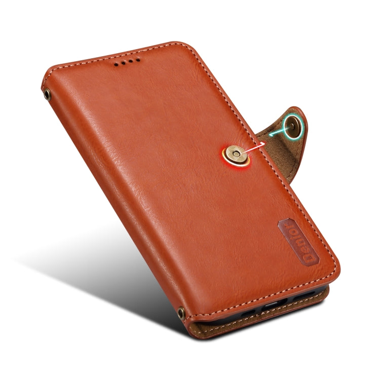 For iPhone 16 Pro Max Denior Cowhide Texture Wallet Style Leather Phone Case(Brown) - free shipping - PMC Jewellery - Order now!