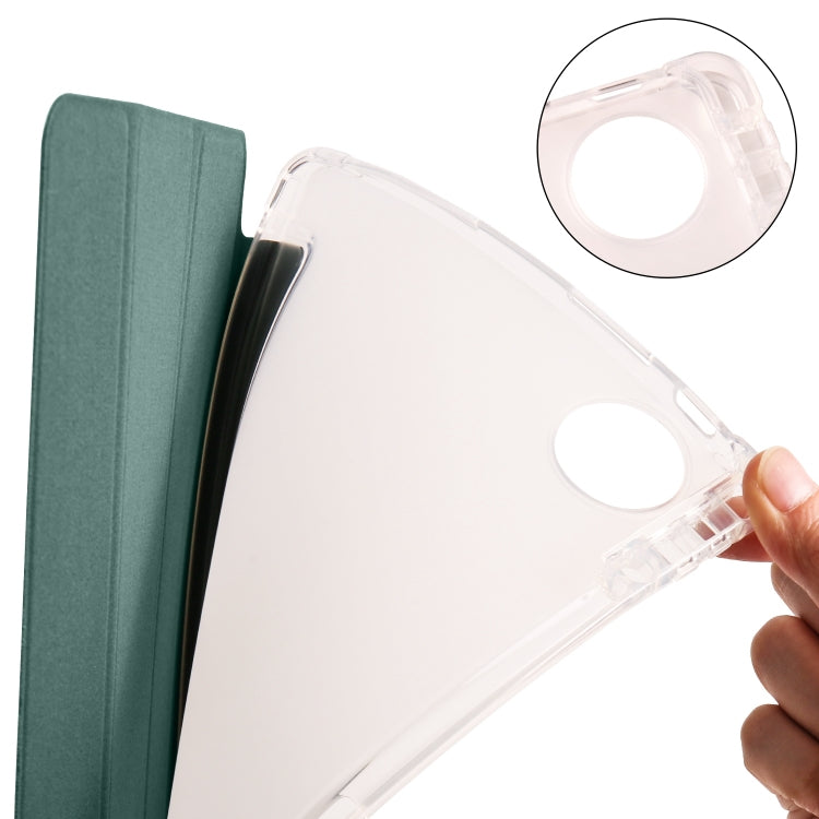 For Huawei MatePad Pro 11 2024 3-fold Clear TPU Leather Tablet Case with Pen Slot(Green) - Huawei by PMC Jewellery | Online Shopping South Africa | PMC Jewellery | Buy Now Pay Later Mobicred
