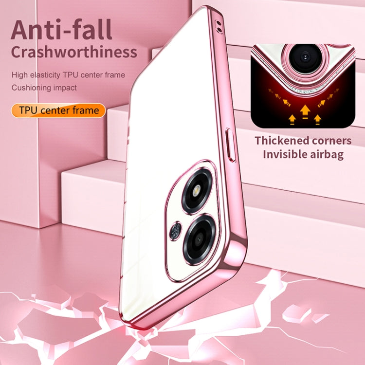 For OPPO A2m Transparent Plating Fine Hole Phone Case(Black) - OPPO Cases by PMC TechLife | Online Shopping South Africa | PMC TechLife | Buy Now Pay Later Mobicred