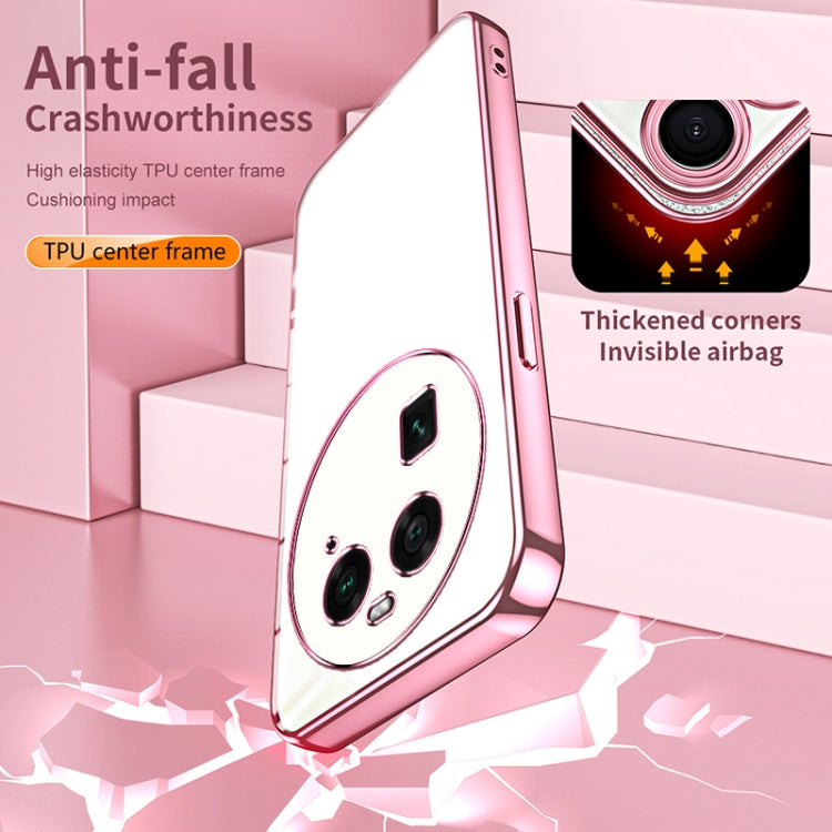 For OPPO Find X6 Transparent Plating Fine Hole Phone Case(Blue) - OPPO Cases by PMC TechLife | Online Shopping South Africa | PMC TechLife | Buy Now Pay Later Mobicred