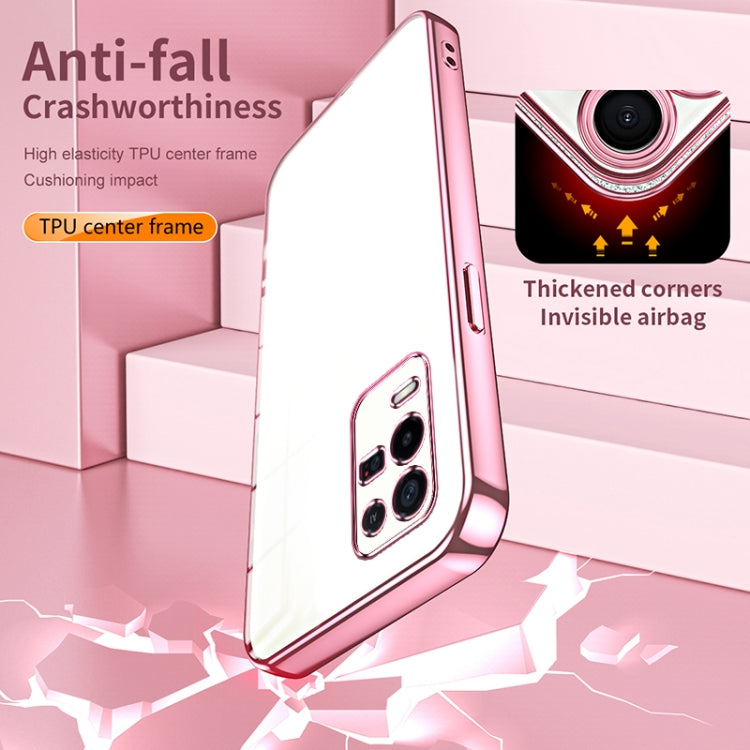 For OPPO K9x Transparent Plating Fine Hole Phone Case(Purple) - OPPO Cases by PMC TechLife | Online Shopping South Africa | PMC TechLife | Buy Now Pay Later Mobicred