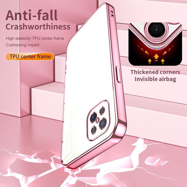 For OPPO A92s / Reno4 Z 5G Transparent Plating Fine Hole Phone Case(Pink) - OPPO Cases by PMC TechLife | Online Shopping South Africa | PMC TechLife | Buy Now Pay Later Mobicred