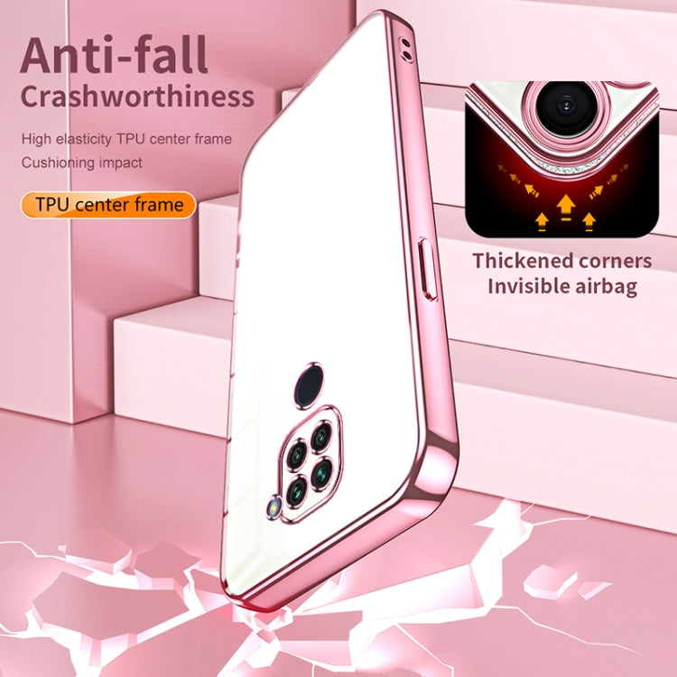 For Xiaomi Redmi Note 9 / 10X 4G Transparent Plating Fine Hole Phone Case(Pink) - Xiaomi Cases by PMC TechLife | Online Shopping South Africa | PMC TechLife | Buy Now Pay Later Mobicred