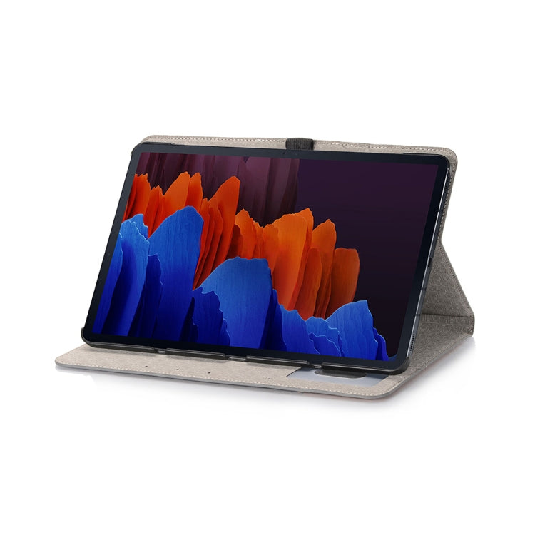 For Samsung Galaxy Tab S9 Cross Texture Stitching Leather Tablet Case(Dark Grey) - free shipping - PMC Jewellery - Order now!