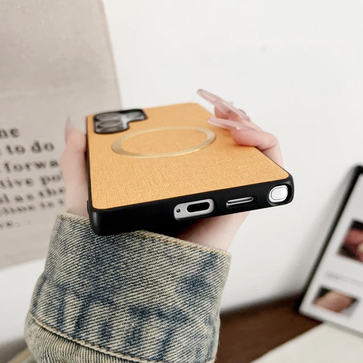 For Samsung Galaxy S25 Ultra 5G Magsafe Magnetic Ring Cloth Texture Phone Case(Grey) - Galaxy S25 Ultra 5G Cases by PMC TechLife | Online Shopping South Africa | PMC TechLife | Buy Now Pay Later Mobicred